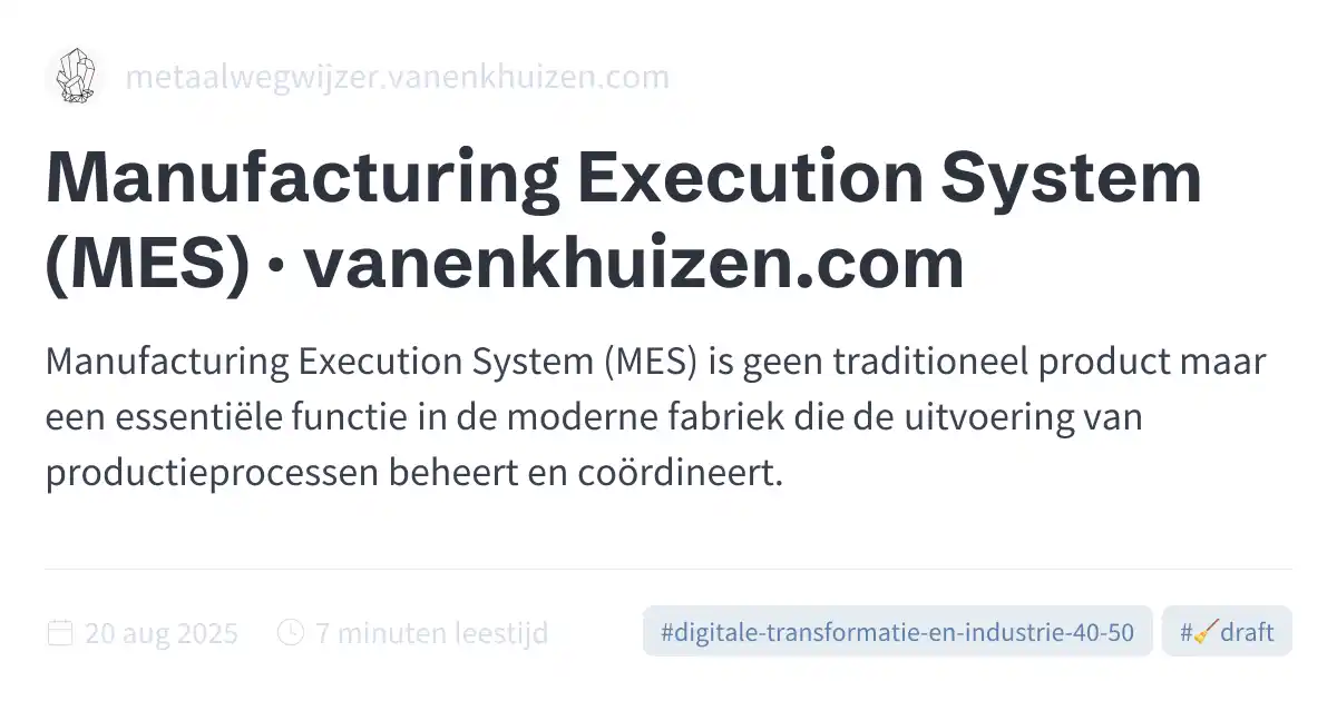 Tesla Manufacturing Excution System.pdf Manufacturing Execution System (MES) · vanenkhuizen.com